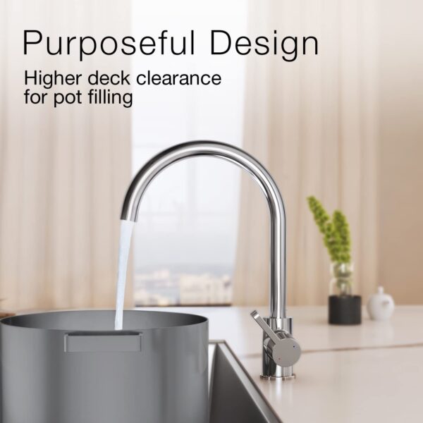 Kohler Atom Single-Handle Kitchen Mixer Faucet – Polished Chrome - Image 4