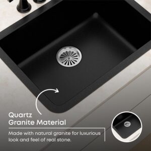 Quartz Single Bowl Kitchen Sink – Black Finnish