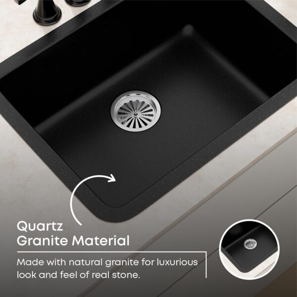 Quartz Single Bowl Kitchen Sink – Black Finnish