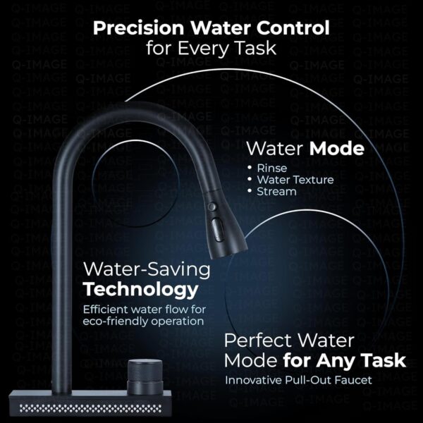Anti-Scratch Honeycomb Kitchen Sink with Waterfall & Pull-Down Faucet – 24×18×9 - Image 3