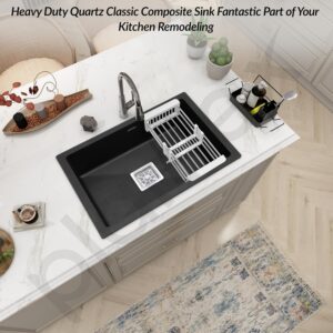 Quartz Single Bowl Kitchen Sink – Black