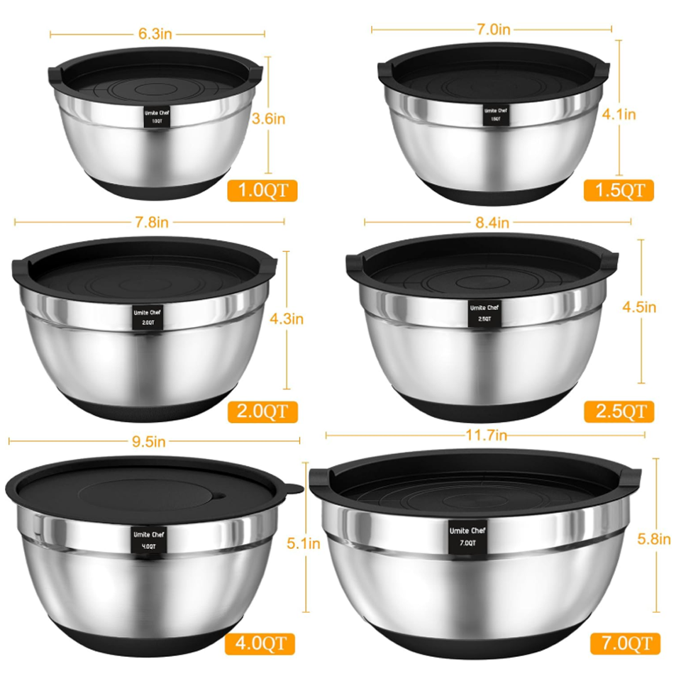 Umite Chef Mixing Bowls with Airtight Lids (26Pcs) - Image 3